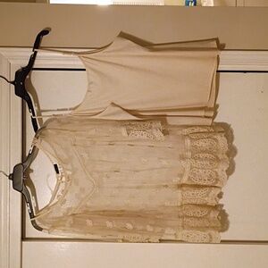Cream Lace 2 Pc Top